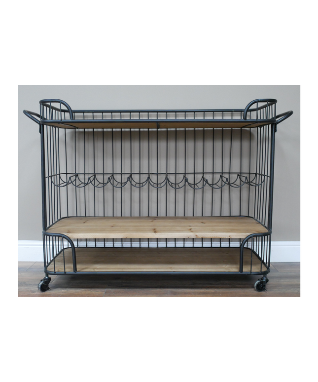 Black iron caged drinks trolley