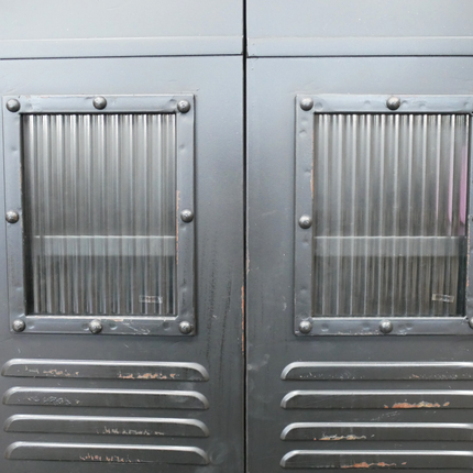 Black metal home storage cabinet