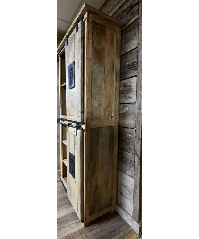 Tall  Wood & Iron Industrial Storage Cabinet - Back in stock September