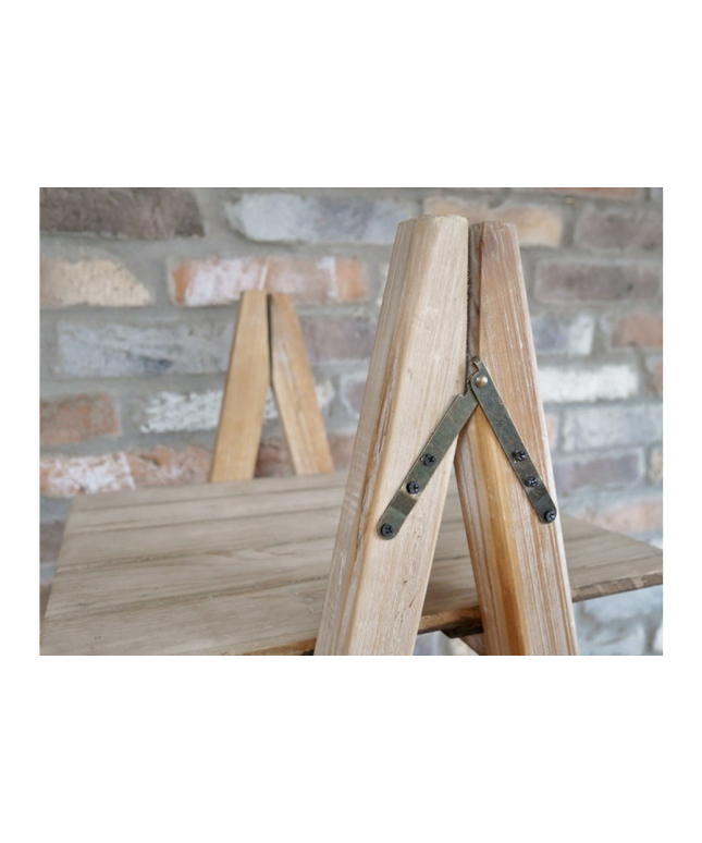 Tall "A" frame rustic wood 4 tier display shelves