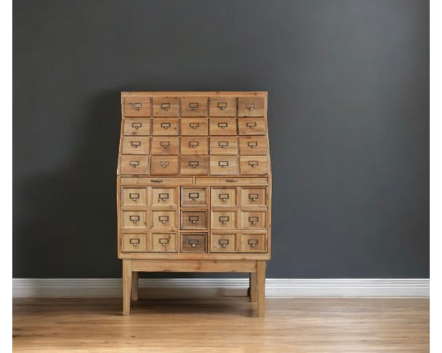 Apothecary rustic wood multi drawer storage cabinet - Back in stock November