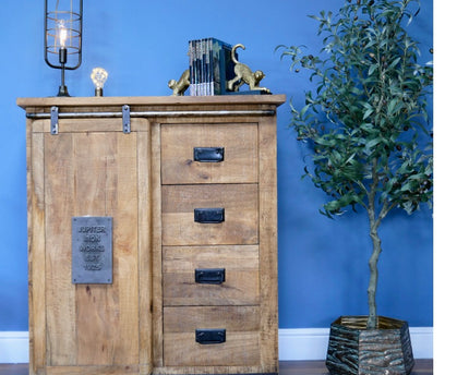 Rustic wood & iron storage cabinet - Back in stock October