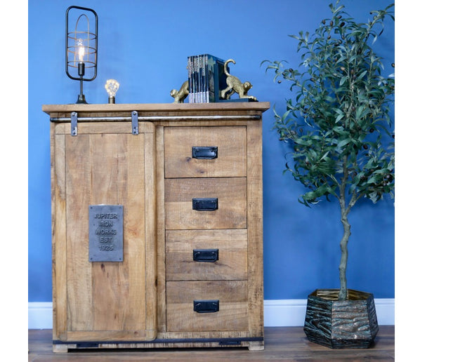 Rustic wood & iron storage cabinet - Back in stock October