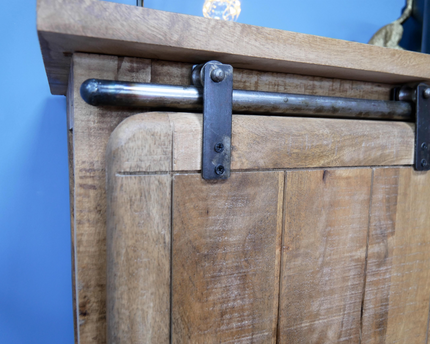 Rustic wood & iron storage cabinet - Back in stock October