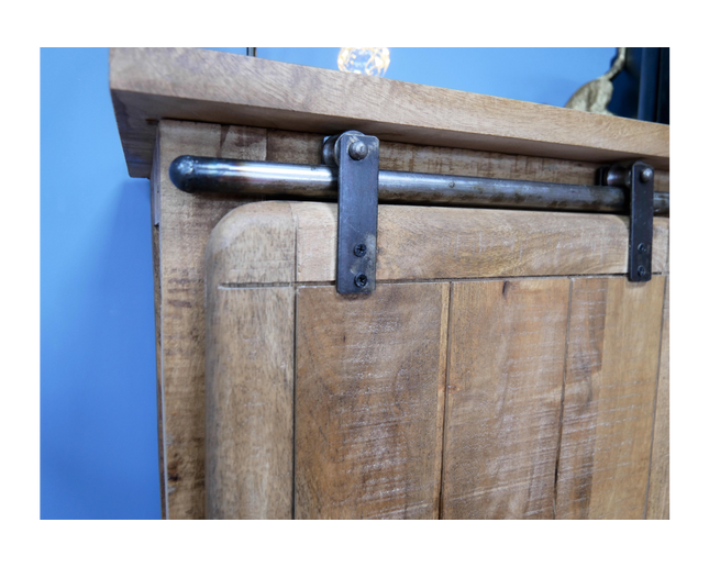 Rustic wood & iron storage cabinet - Back in stock October