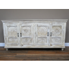 6ft wide carved white wood home storage cabinet