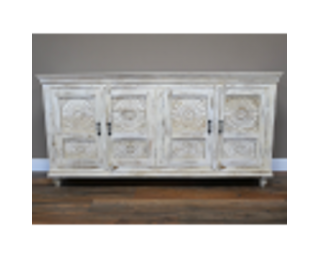 6ft carved door ornate storage cabinet - sideboard