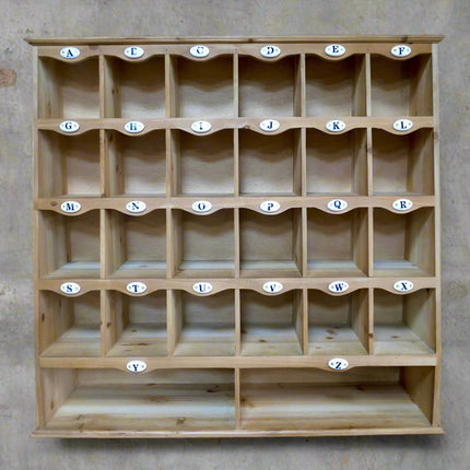 Rustic multi compartment  pigeon hole wall storage cabinet