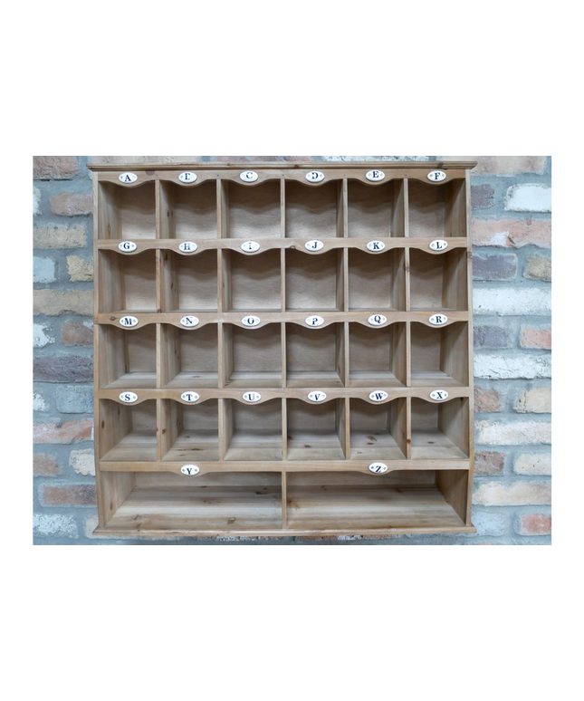 Rustic pigeon hole wall storage cabinet