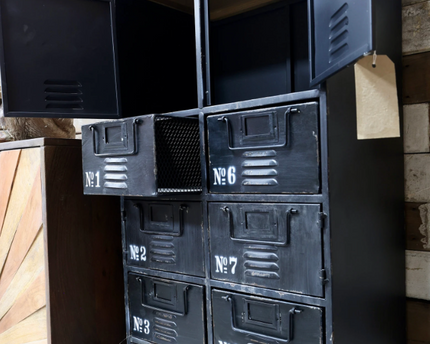 Black metal Industrial utility storage locker cabinet