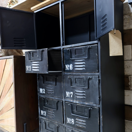 Black metal Industrial utility storage locker cabinet