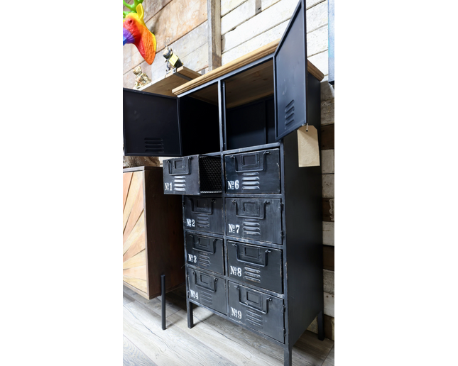 Black metal Industrial utility storage locker cabinet