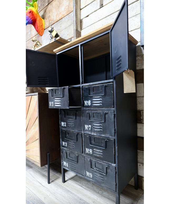 Black metal Industrial utility storage locker cabinet