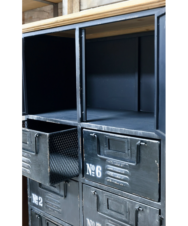 Black metal Industrial utility storage locker cabinet