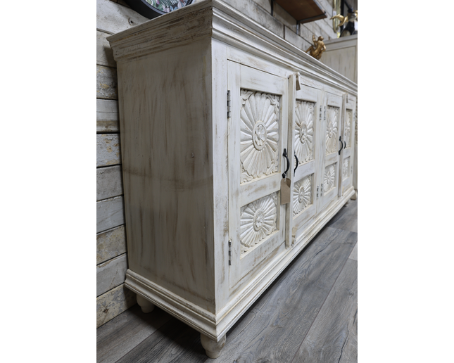 6ft carved door ornate storage cabinet - sideboard