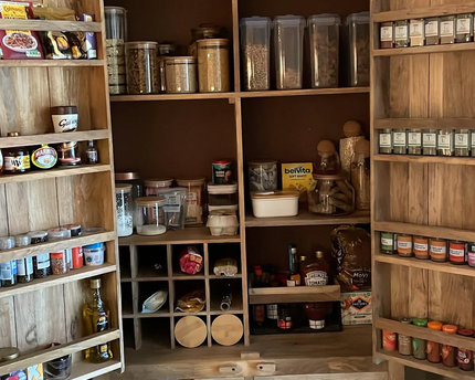 Large rustic wood larder pantry storage cabinet - Drinks cabinet