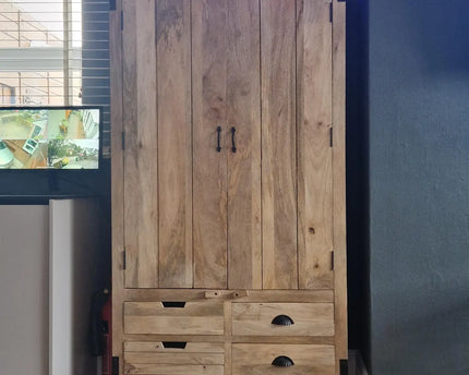 Large rustic wood larder pantry storage cabinet - Drinks cabinet