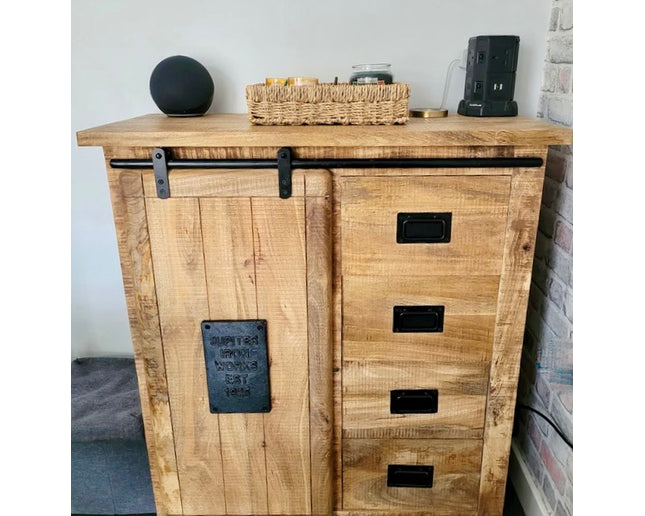 Rustic wood & iron storage cabinet - Back in stock October