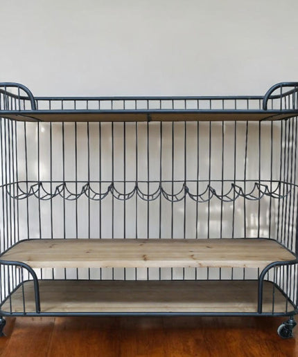 Black iron caged drinks trolley