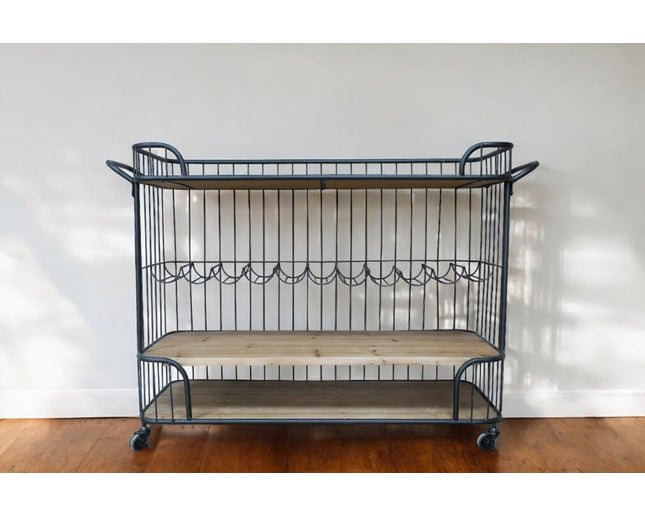 Black iron caged drinks trolley