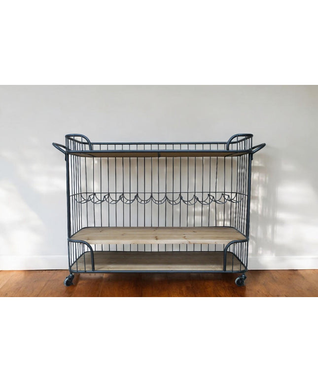 Black iron caged drinks trolley