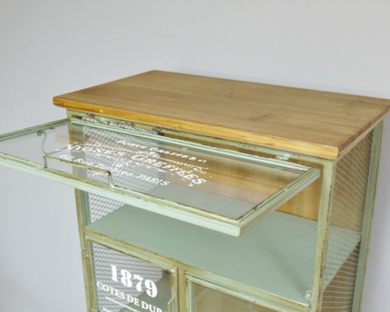 Tall apple green metal Industrial retro multi drawer storage cabinet