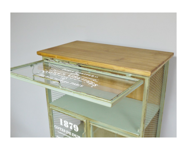 Tall apple green metal Industrial retro multi drawer storage cabinet