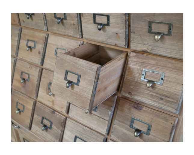 Apothecary rustic wood multi drawer storage cabinet - Back in stock November