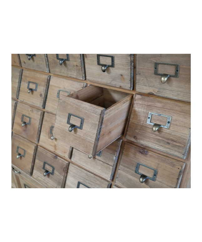 Apothecary rustic wood multi drawer storage cabinet