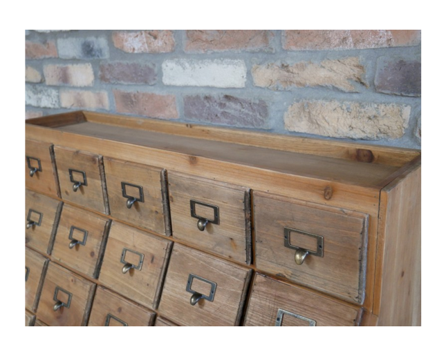 Apothecary rustic wood multi drawer storage cabinet - Back in stock November