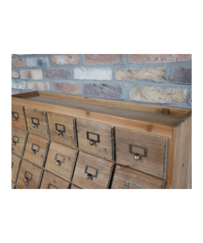 Apothecary rustic wood multi drawer storage cabinet