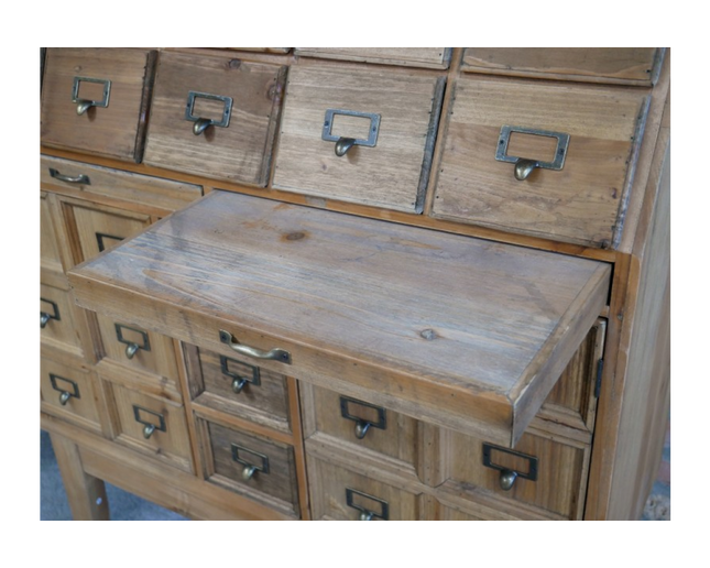 Apothecary rustic wood multi drawer storage cabinet - Back in stock November