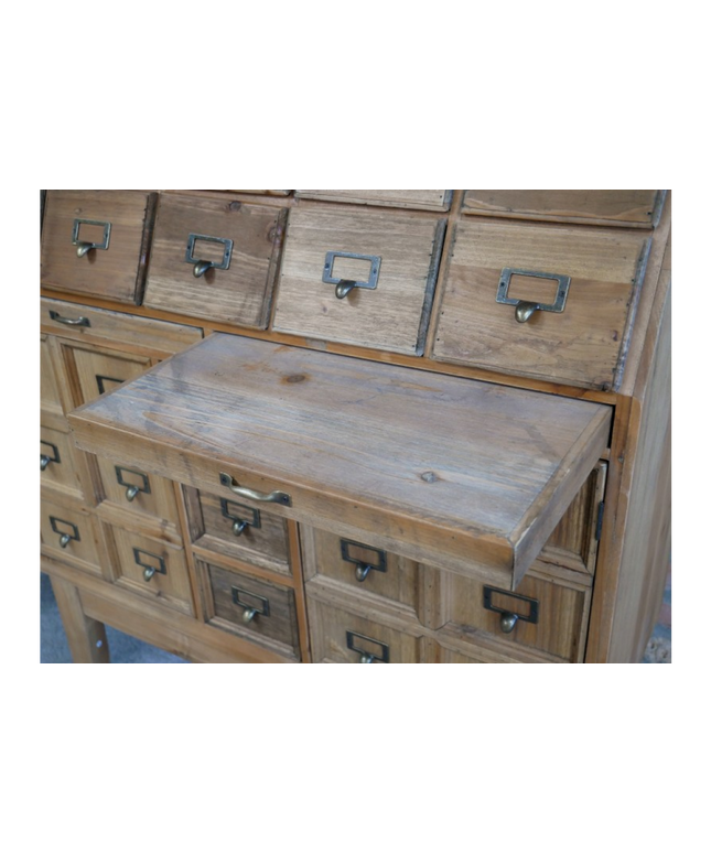 Apothecary rustic wood multi drawer storage cabinet