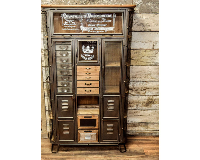 Large Industrial Retro Storage Display Cabinet