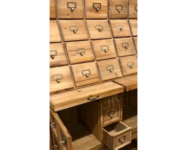 Apothecary rustic wood multi drawer storage cabinet - Back in stock November