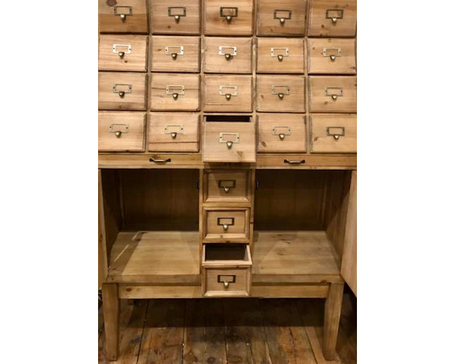 Apothecary rustic wood multi drawer storage cabinet - Back in stock November