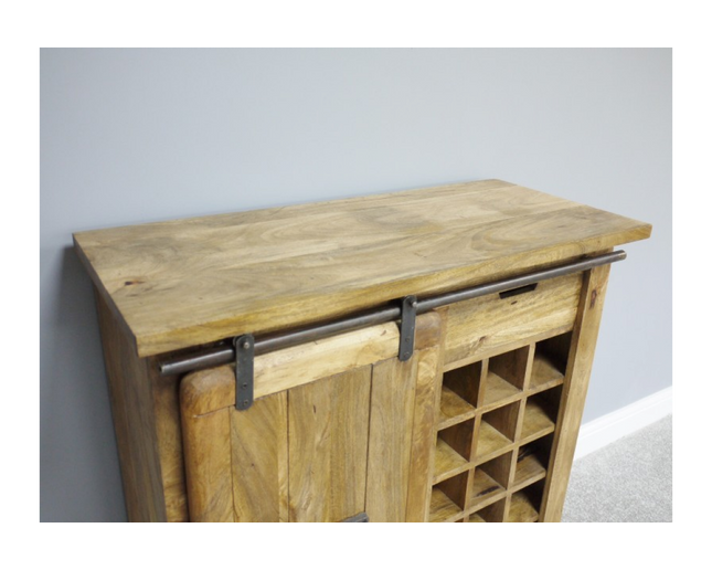 Industrial iron & wood wine storage cabinet - Back end of September