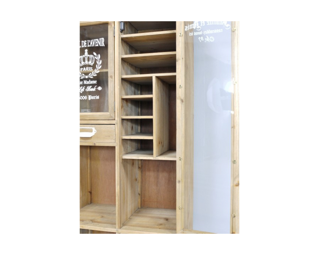 Tall slim rustic wood multi drawer storage display cabinet - Back in stock November