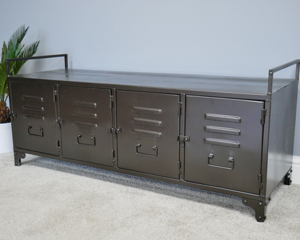 Industrial metal locker storage cabinet