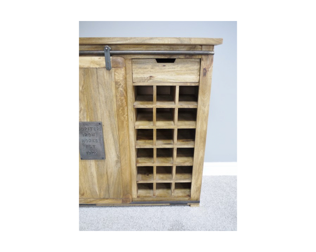 Industrial iron & wood wine storage cabinet - Back end of September