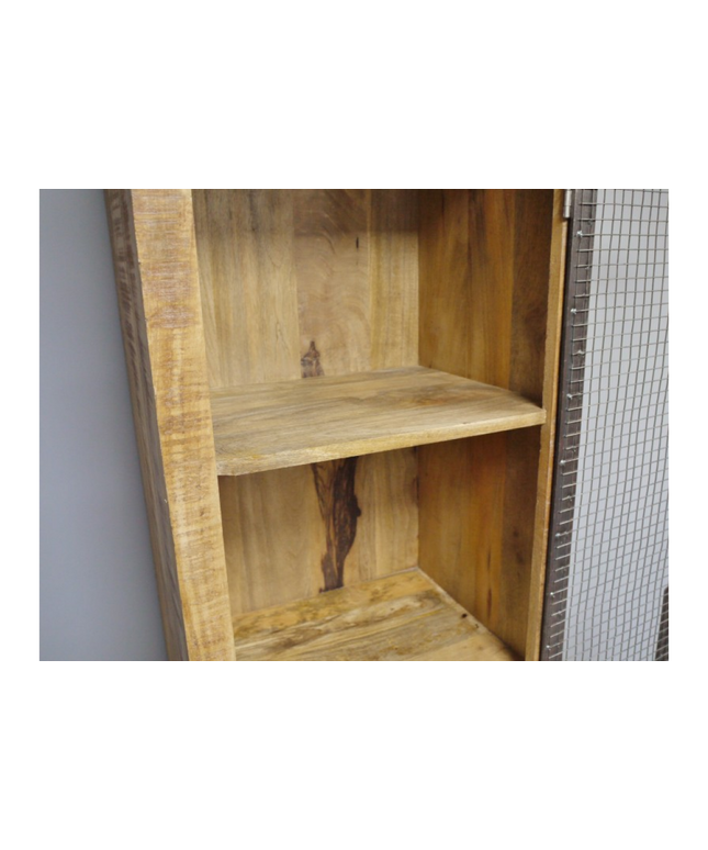 Tall slim rustic wood storage locker cabinet