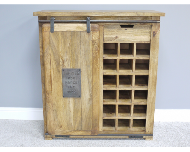 Industrial iron & wood wine storage cabinet - Back end of September