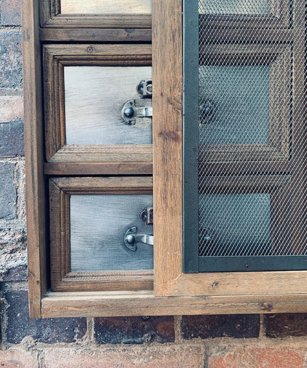 Rustic wood & metal  industrial wall storage cabinet