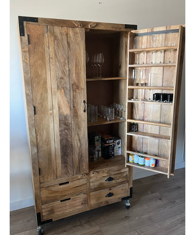 Large Rustic Wood Larder Pantry storage cabinet - Drinks Cabinet - Back in stock Sept