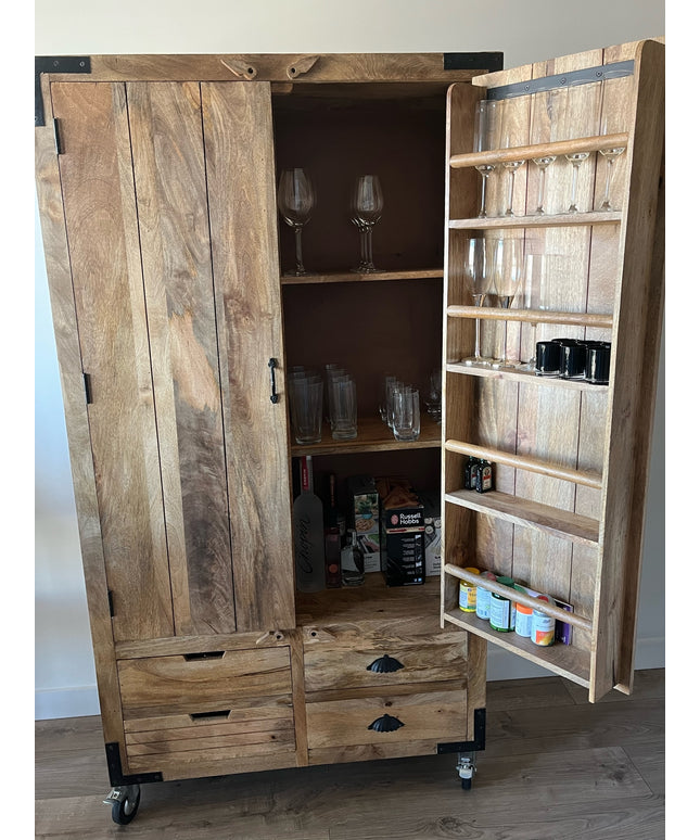 Large Rustic Wood Larder Pantry storage cabinet - Drinks Cabinet - Back in stock Sept